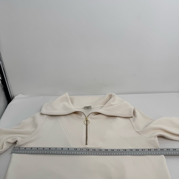 Varley  Vine Women's Size L Ivory Cream Half Zip Pullover Sweatshirt Quarter Zip - Picture 6 of 13